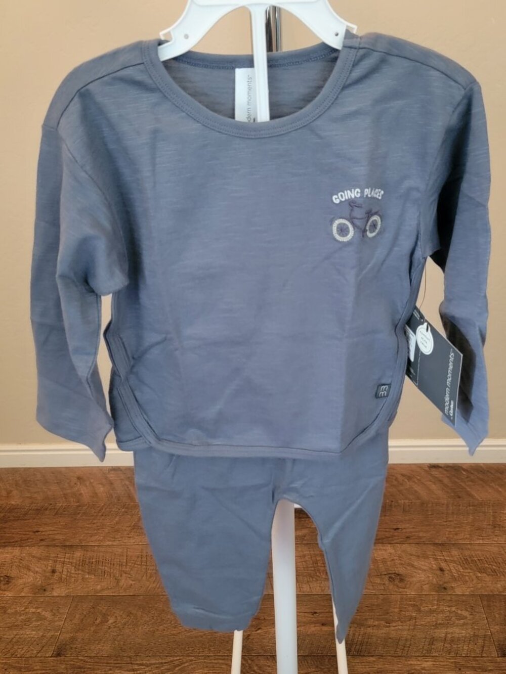 Gerber Kids Long Sleeve and Pants Set in Slate Blue Size 24 months